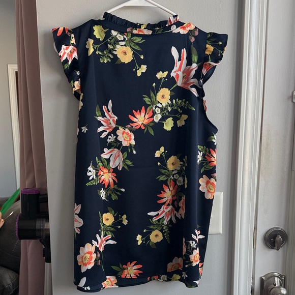 Ann Taylor Navy Floral Blouse - Picture 4 of 4